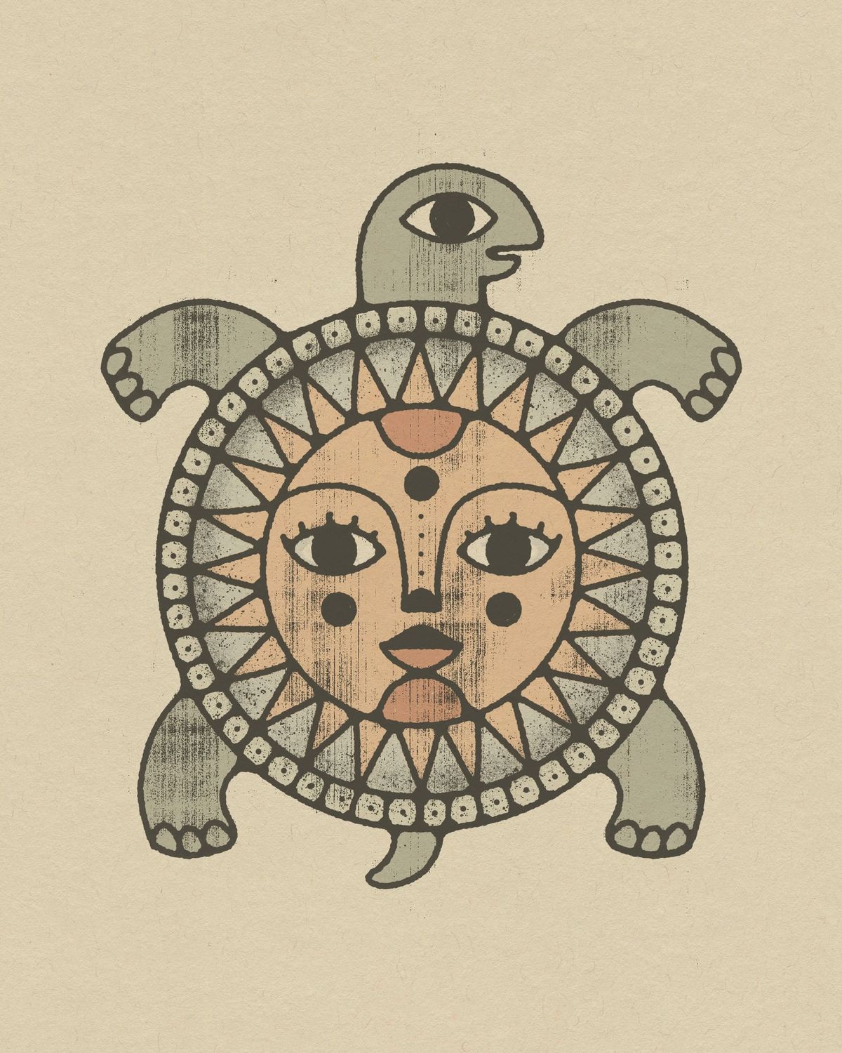 Sun Tortoise Art Print