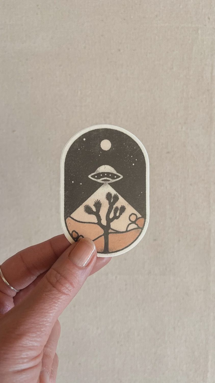 UFO Over Joshua Tree Sticker