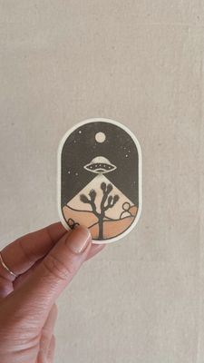 UFO Over Joshua Tree Sticker