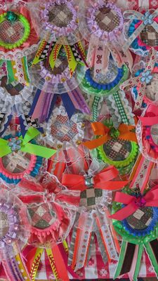 Quilt Rosette Keychain
