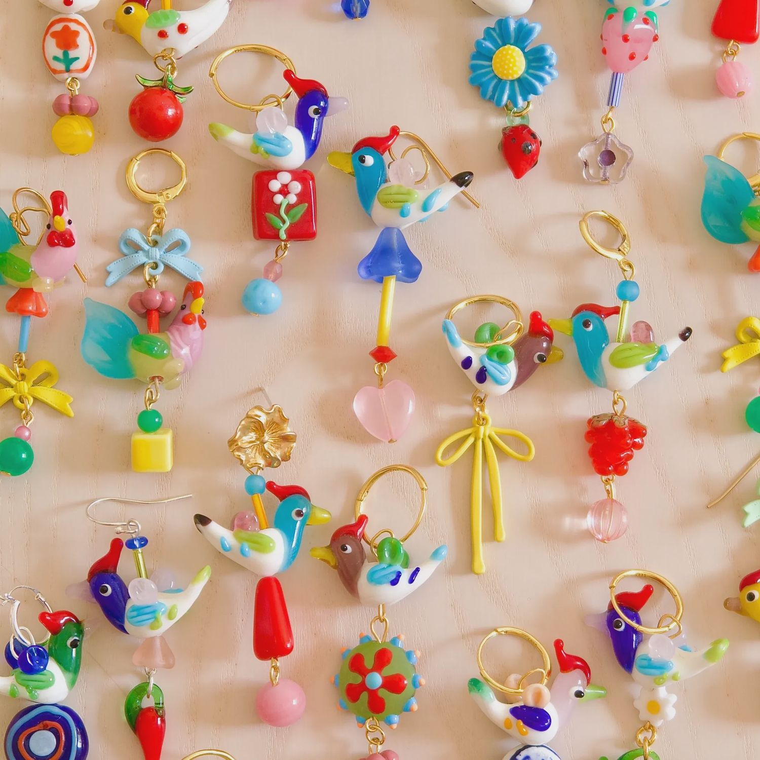 Colorful Bird Earrings
