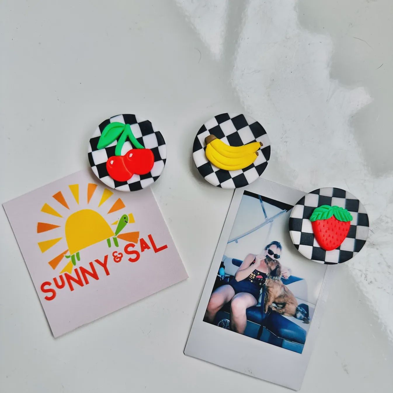 Striped Fruit Magnets