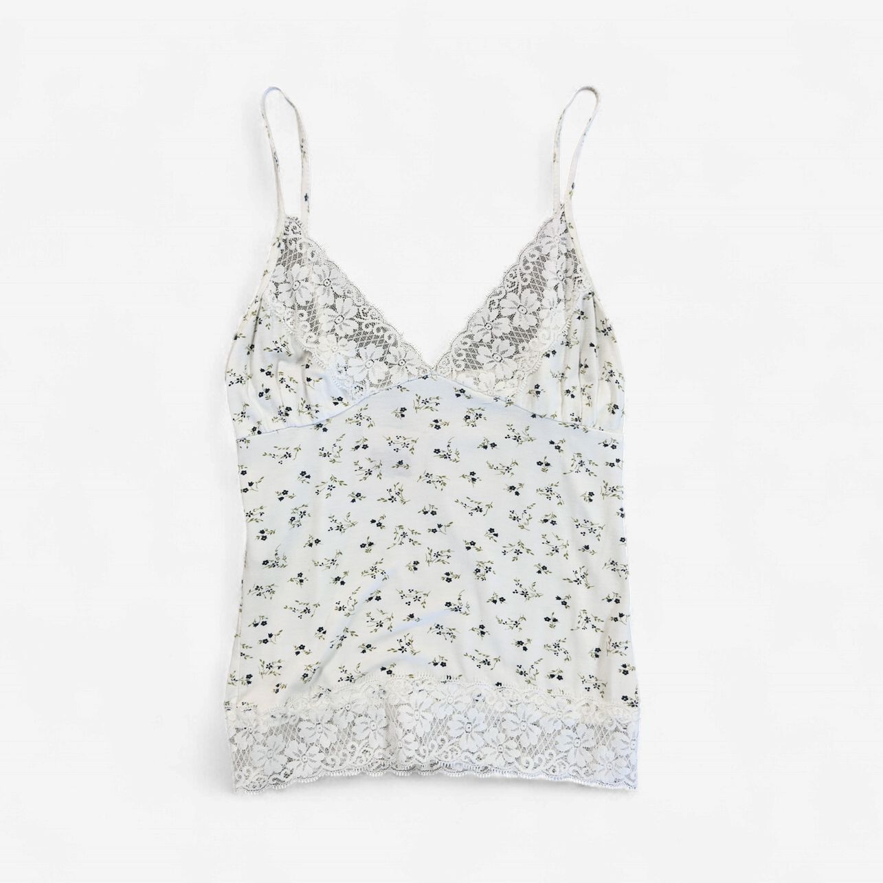 238 Bouche White Floral Cami Top (Made in Italy)