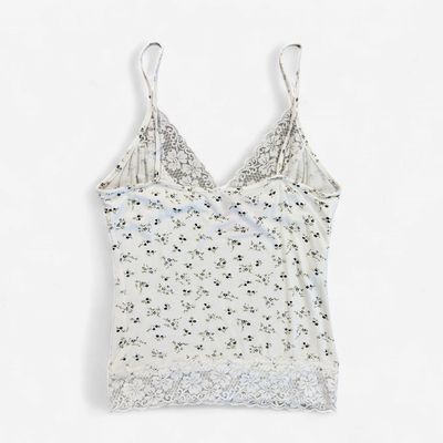 238 Bouche White Floral Cami Top (Made in Italy)