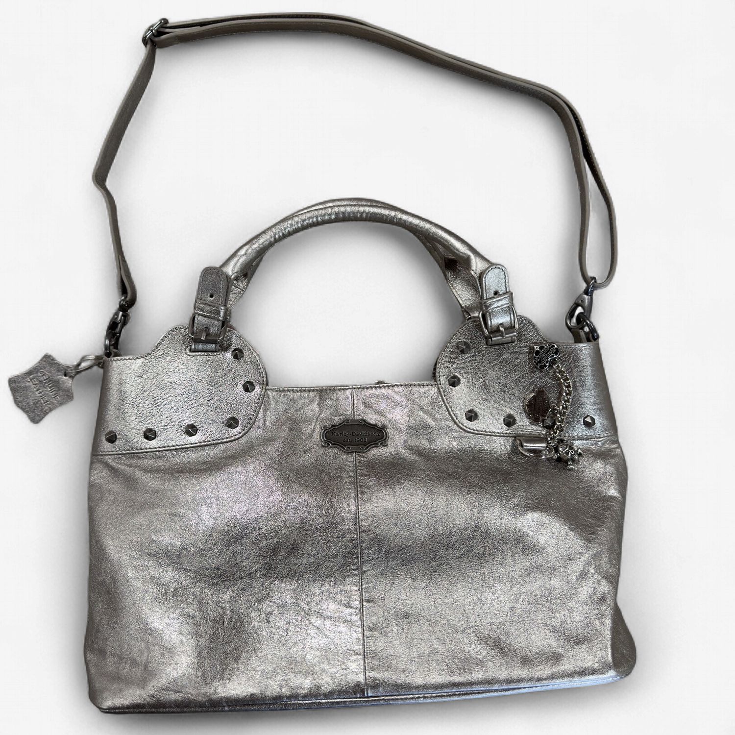 311 Harley Davidson Leather Silver Metallic Bag