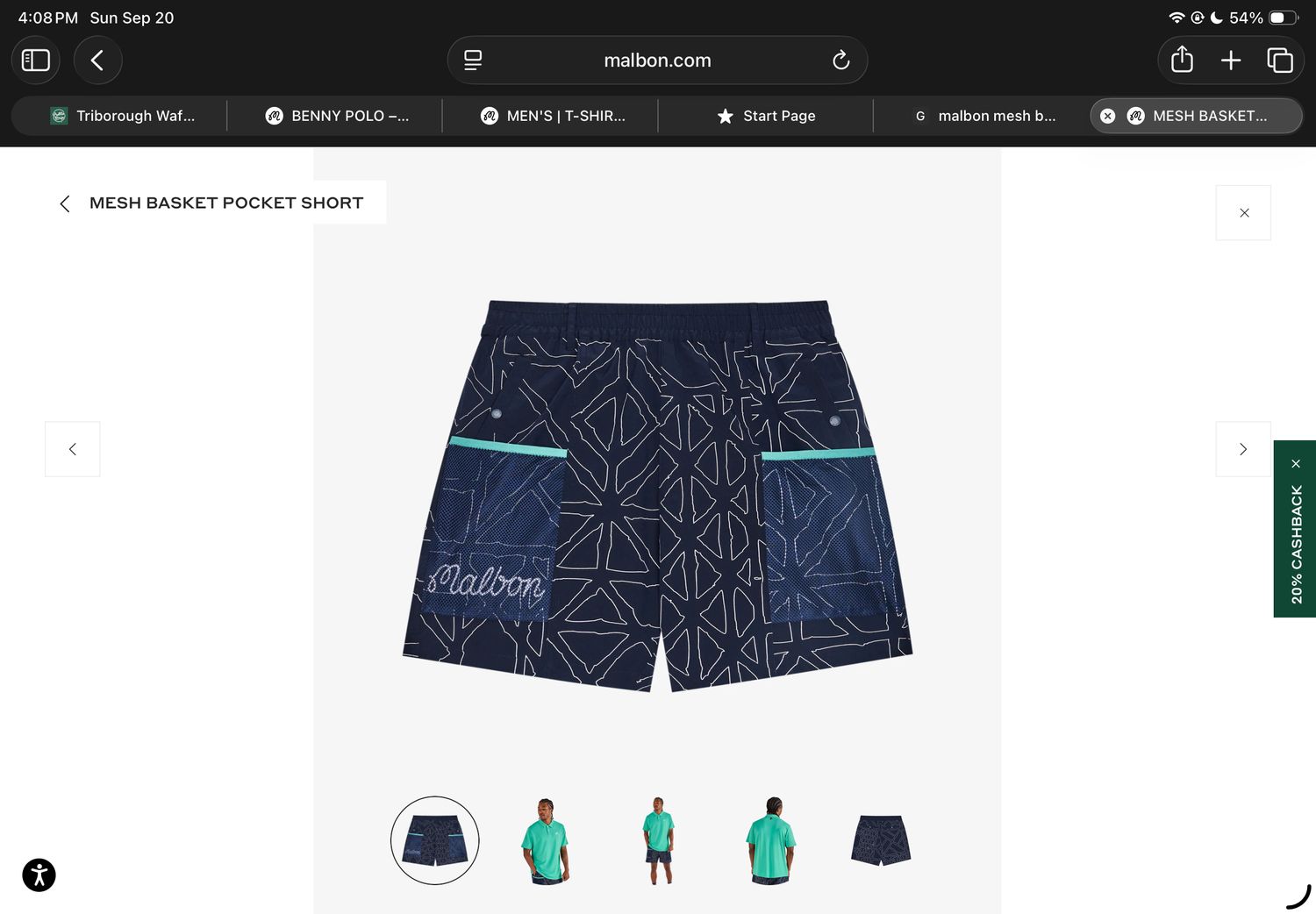 Malbon Mesh Basket Short Midnight