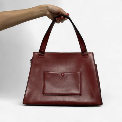 Celine Leather Edge Red Calfskin Handbag