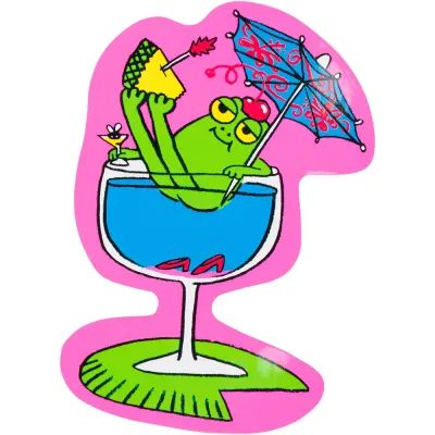 happy hour frog sticker