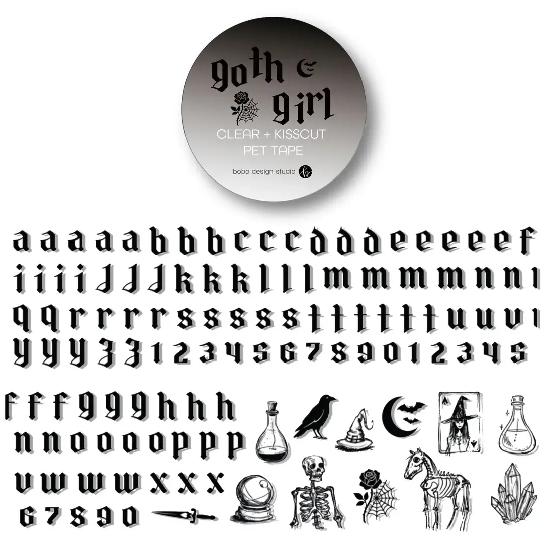 Goth Girl Letter PET Tape