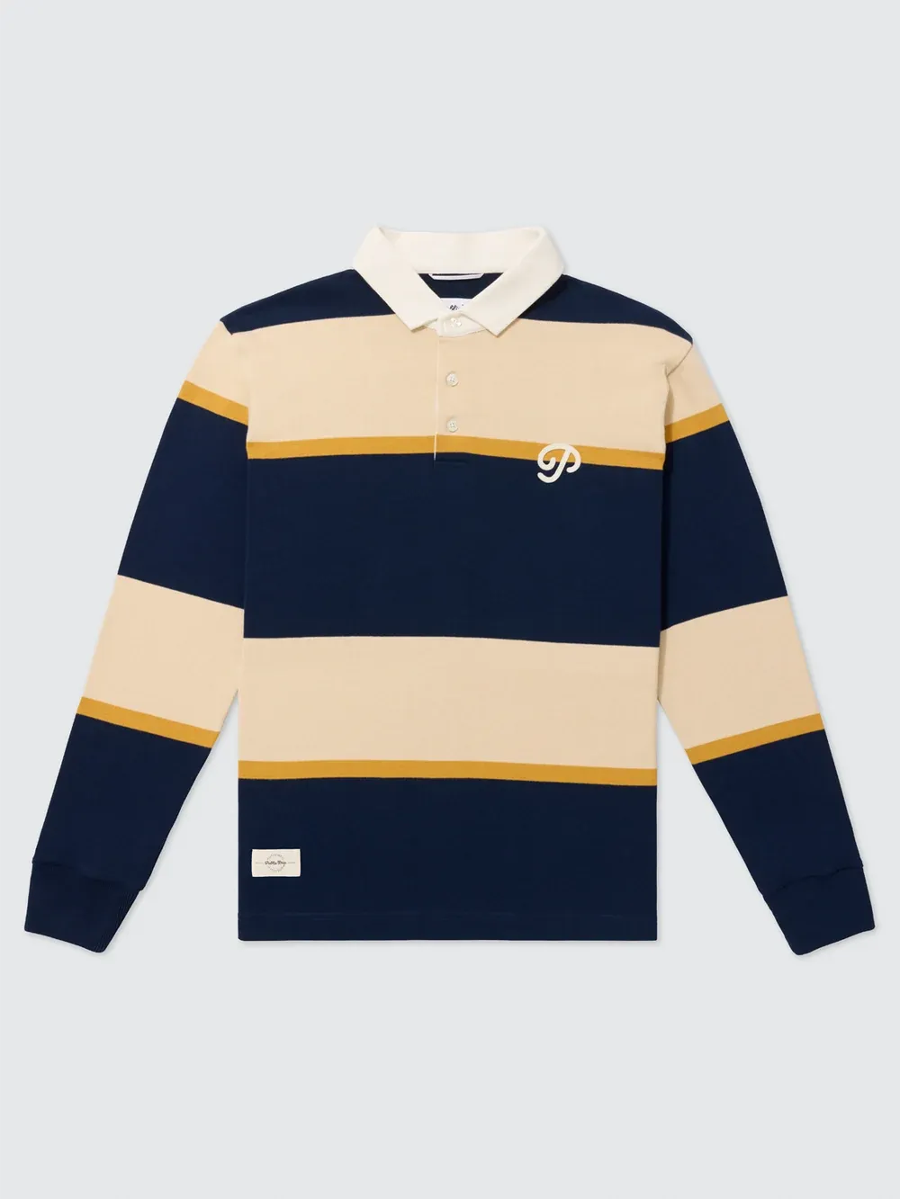 Public Athlete Striped Polo Cream