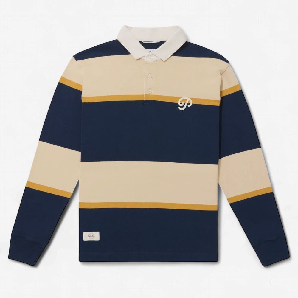 Public Athlete Striped Polo Cream