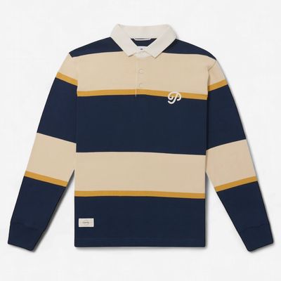 Public Athlete Striped Polo Cream
