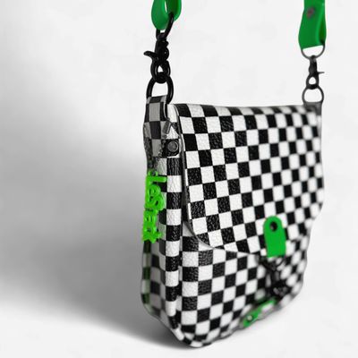 Neon Green Leather Crossbody Bag