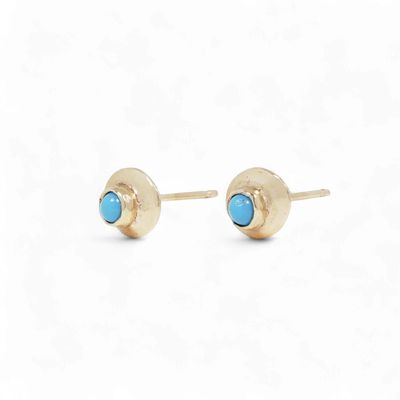 HOME EARRINGS / GOLD &amp; TURQUOISE