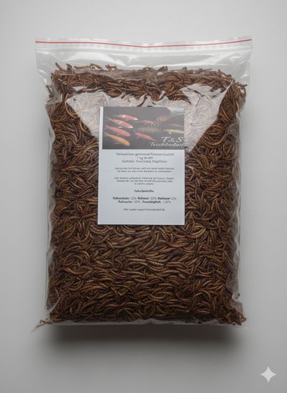 Mehlwürmer getrocknet / Koisnack 1 Kg ca 6,5Liter
