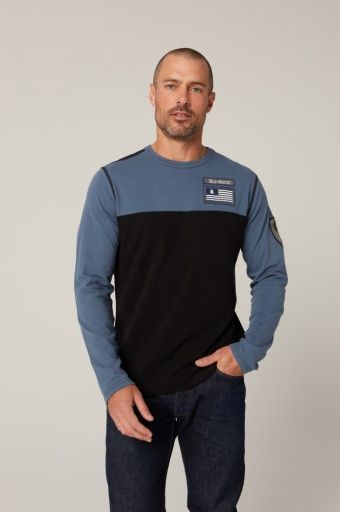USA Ski 1962 Men Crew Shirt, Colour: Slate Blue, Season: FALL 2024, Size: L