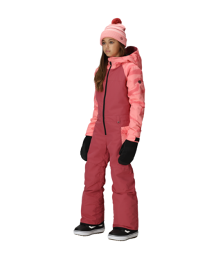 M5WN809 Girls Shine Insulated One Piece Suit, Colour: Rosewood Colorblock, Size: M