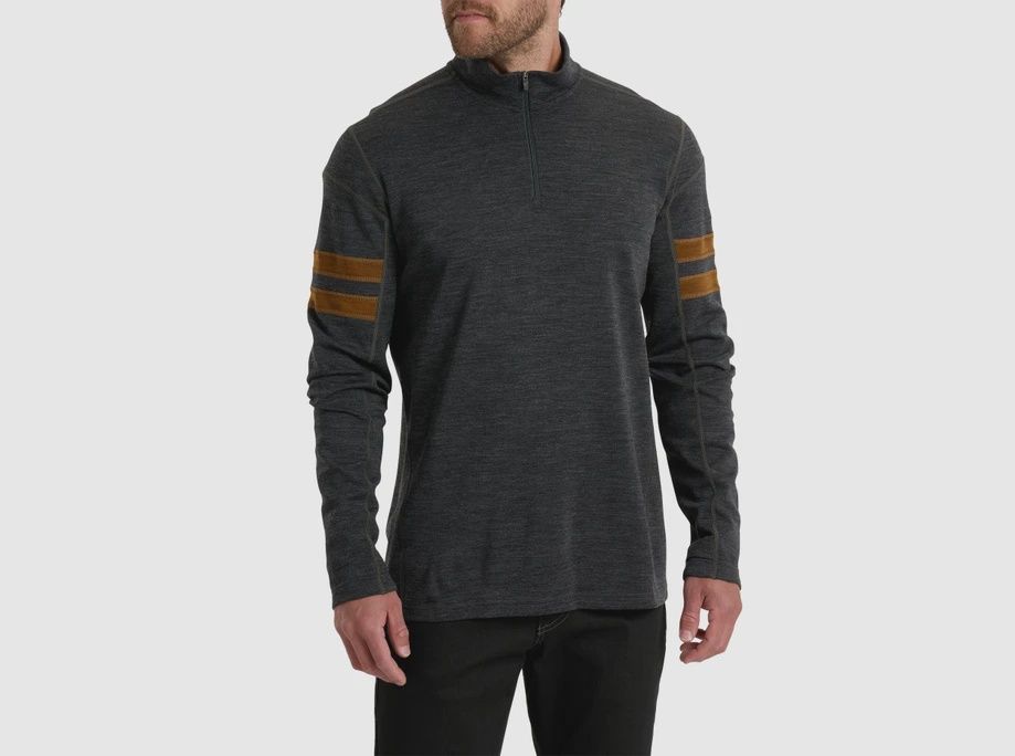 3237 Kuhl Team Merino 1/4 Zip, Colour: CAST - Cast Iron, Size: M
