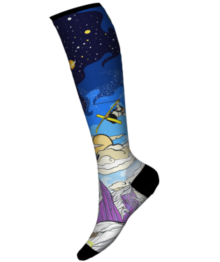 SW002885 W&#39;s Ski Zero Cushion Galactic Ski Print OTC Socks