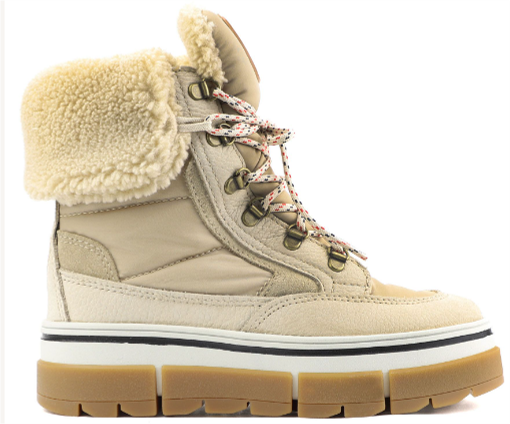 Henta Lace Up Boot - Ice Gripper Sole, Colour: Sand, Size: 6
