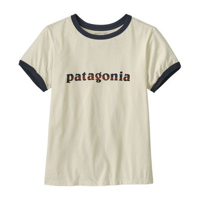 37785 W&#39;s &#39;73 Text Logo Organic Ringer Tee