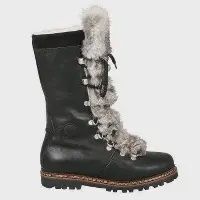 MALIX with RABBITFUR TONGUE, Colour: Black &amp; Grey Rabbitfur Tongue, Size: 38