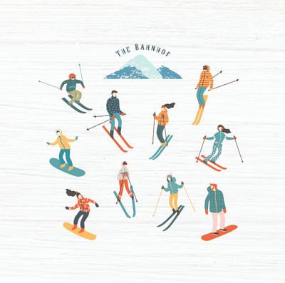 &quot;The Bahnhof&quot; Snow Sport Harmony Coaster Set