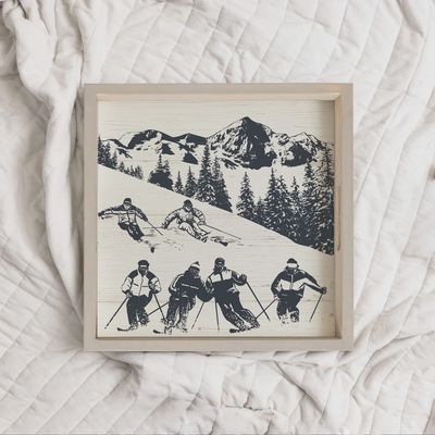 Retro Ski Run Serving Tray