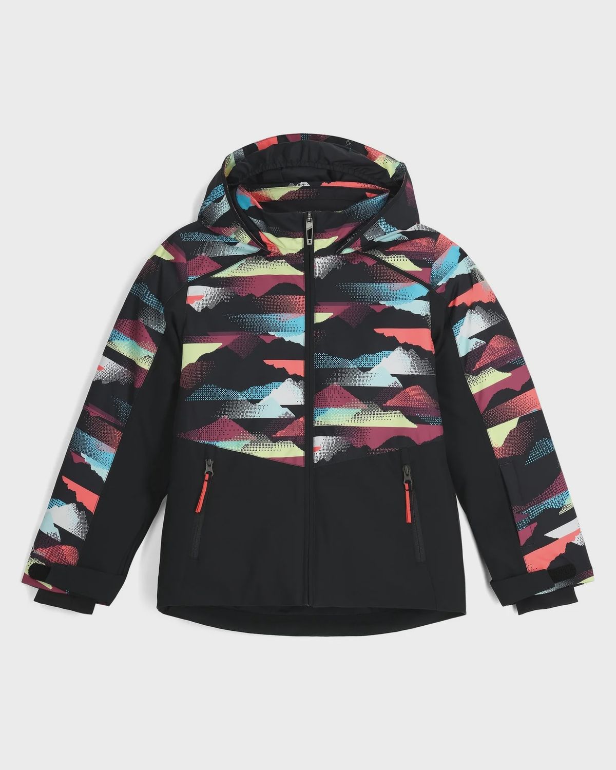 Junior Girl&#39;s Conquer Jacket, Colour: Multi Mountain Print, Size: 8