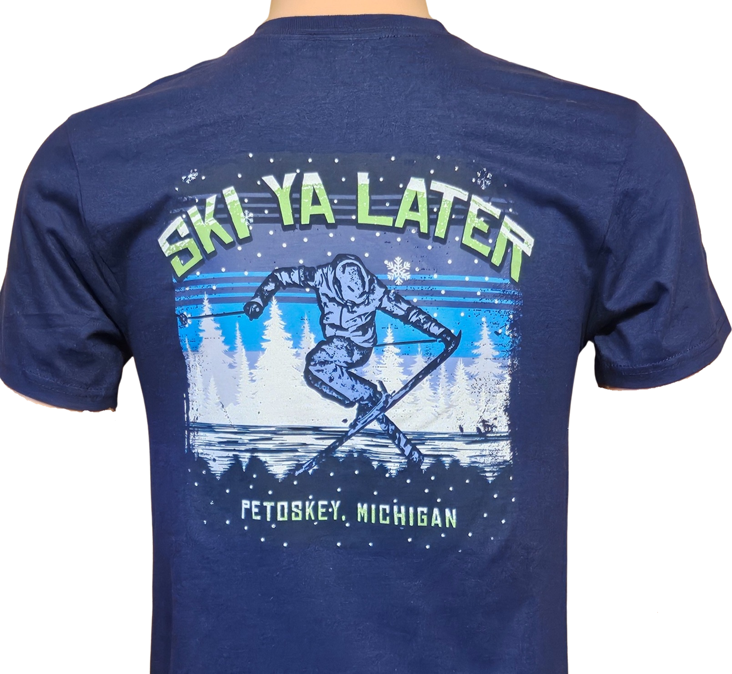 Ski Ya Later T-Shirt (Blue or Red), Colour: Navy, Size: SM