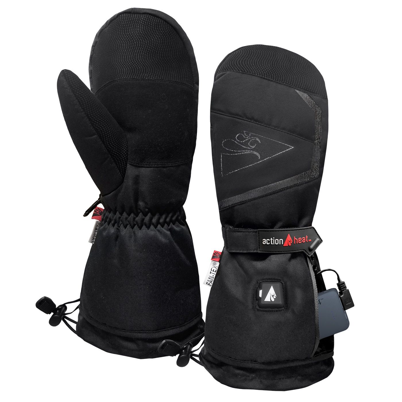 ActionHeat 5V Battery Heated Mittens - Women's, Colour: Black, Size: S-M