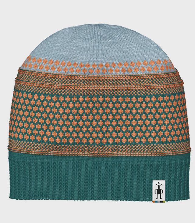 Popcorn Cable Reversible Beanie, Colour: P22 Emerald Green-Apricot, Size: -