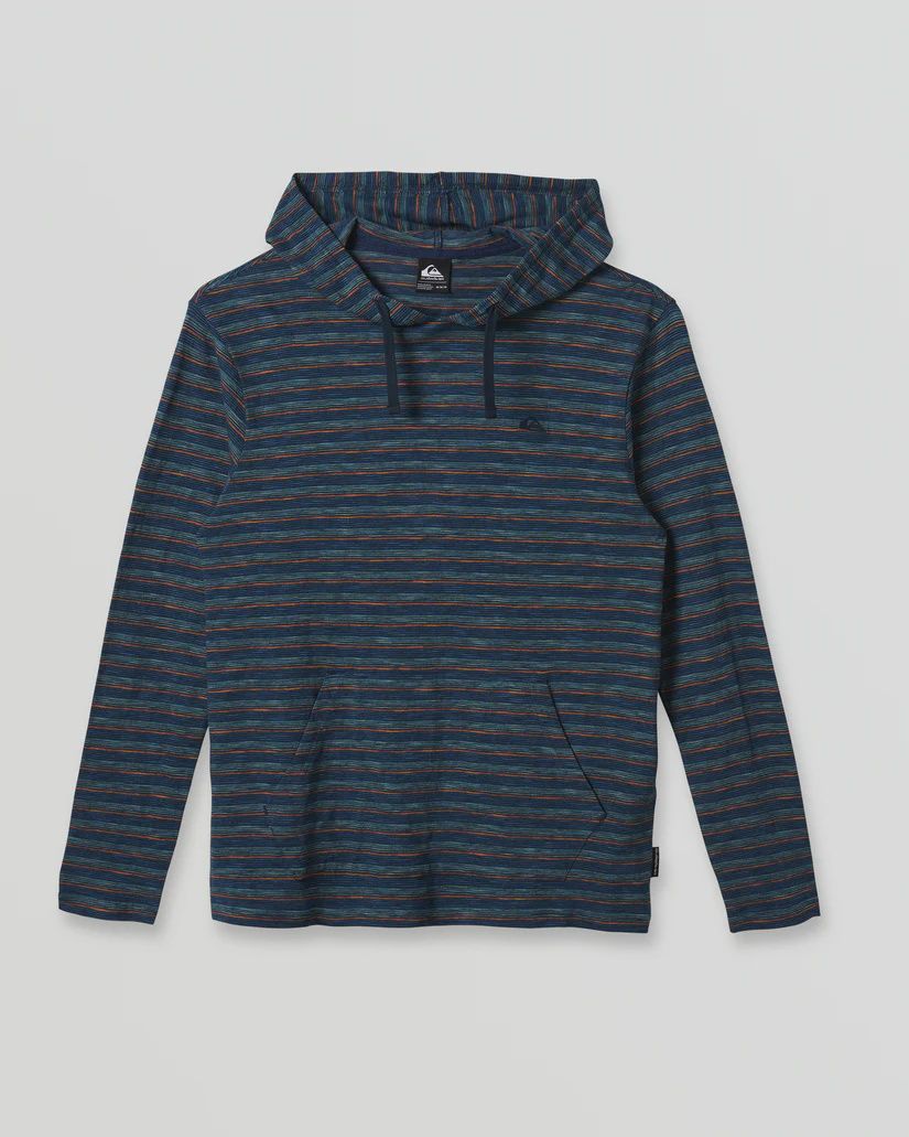 QSM25LK086 Slub Stripe Hoodie, Colour: NVY-Navy, Size: S