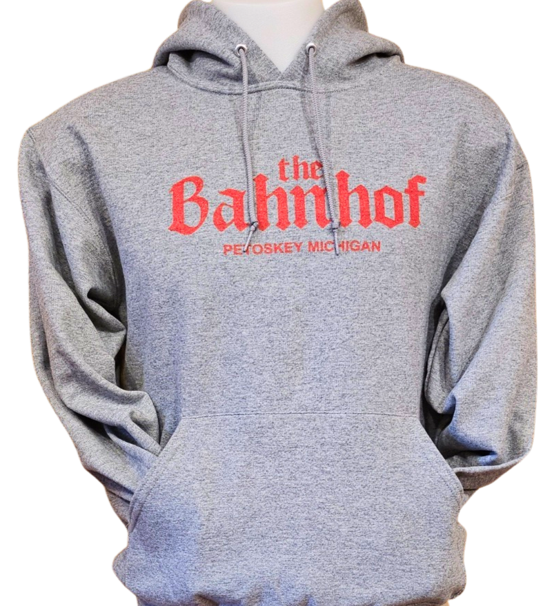 "The Bahnhof" Hoodie (Gray and Forest Green), Colour: OXGREY, Size: S