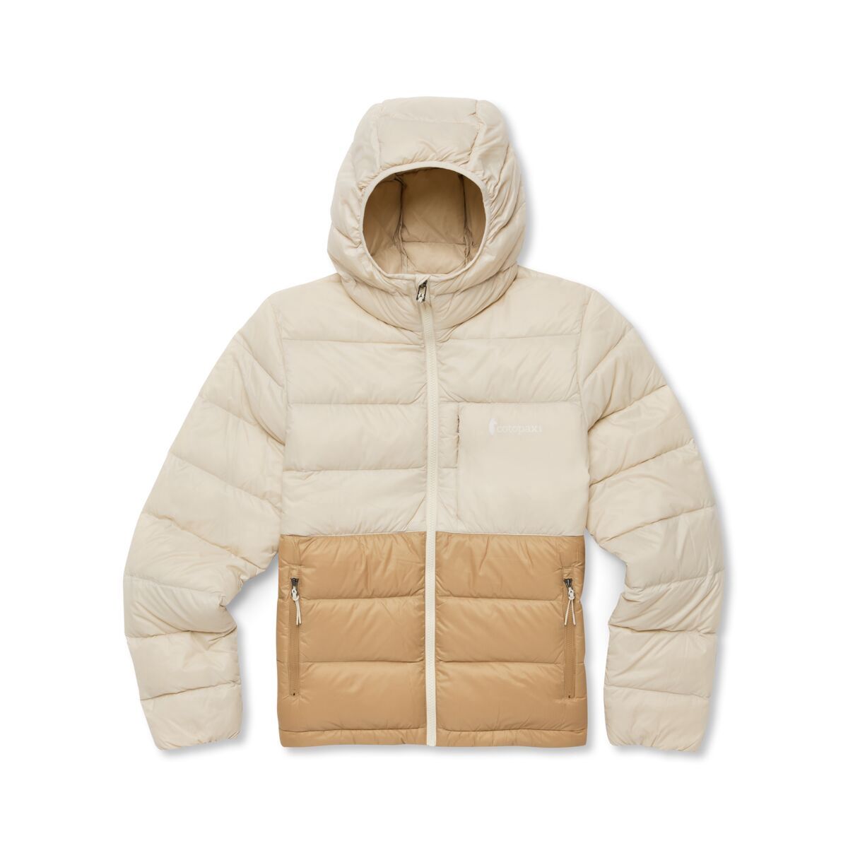 W's Fuego Max Down Hooded Jacket, Colour: Cream and Khaki, Size: XS