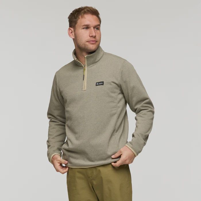 M's Envo  Fleece Quarter-Zip Pullover, Colour: Heather Pebble, Size: M