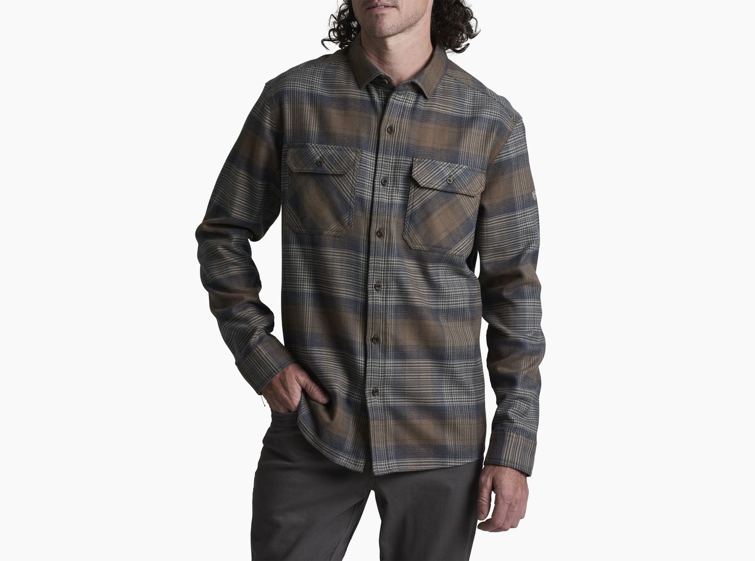 Rydr Flannel LS Shirt, Colour: MDNT-Midnight Timber, Size: M