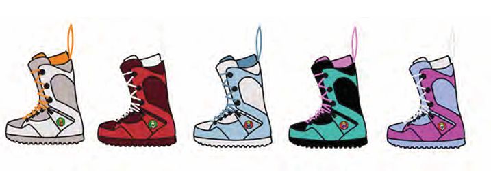 Snowboard Boots Ornament, Colour: 1000 Assorted