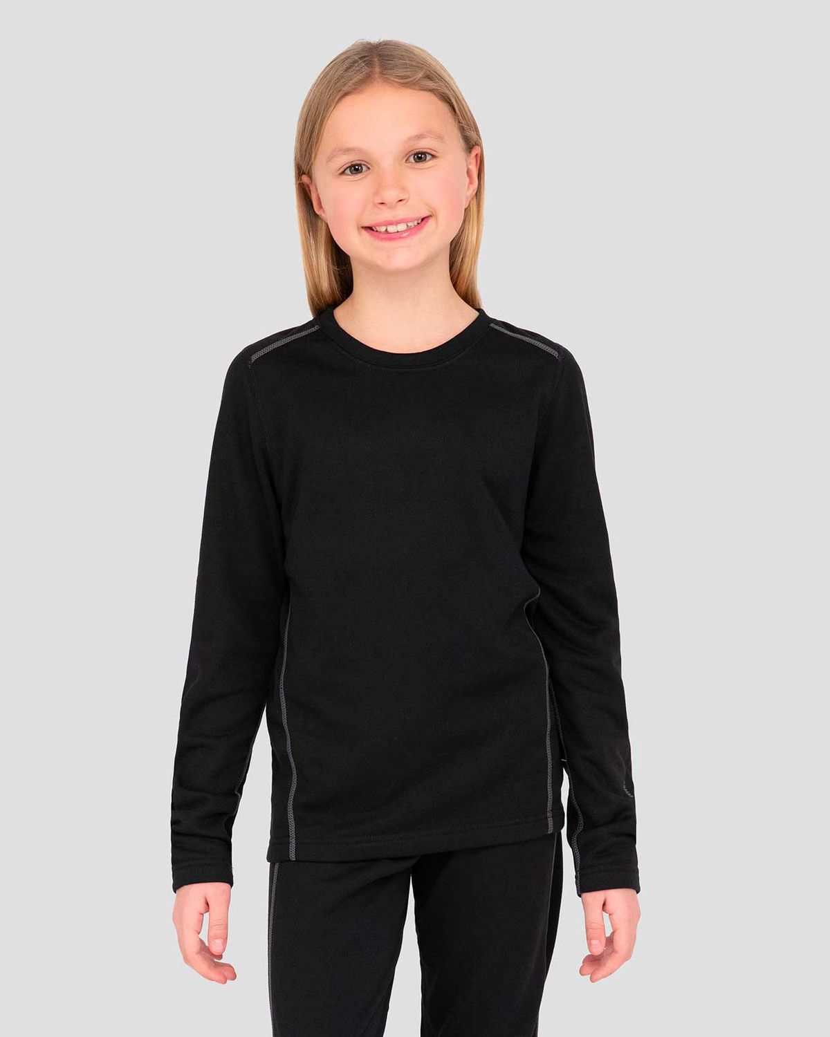Kids Genesis Fleece Crew 4.0, Colour: 010 Black, Size: S (6-8)