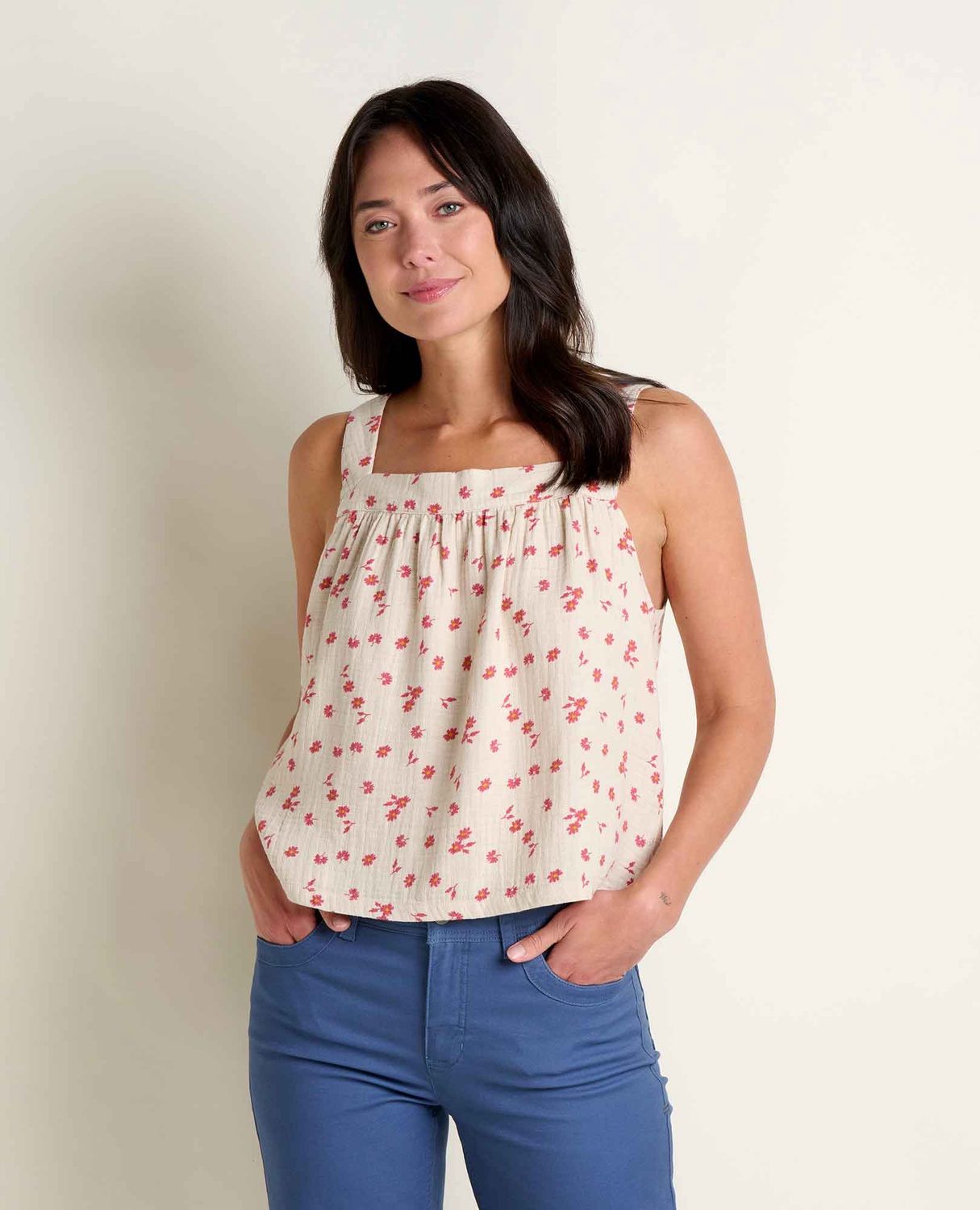 T1000063 Tate Double Weave Tank, Color: 188 Salt Print, Size: S