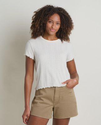 T1002405 Foothill Pointelle Baby Tee