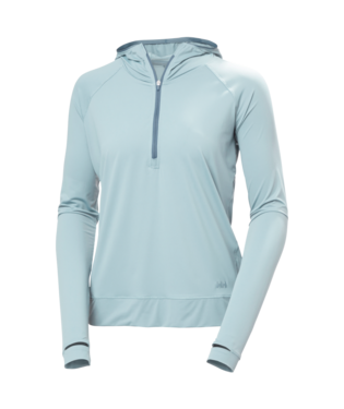 49576 W Shine Solen Half Zip Sun Hoodie, Color: 537 Barely Blue, Size: S