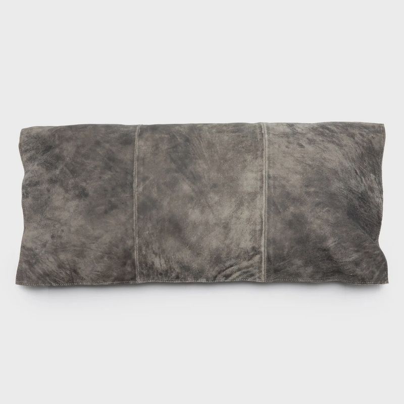 Suede kussenhoes met drie panelen - grijs - 30x60