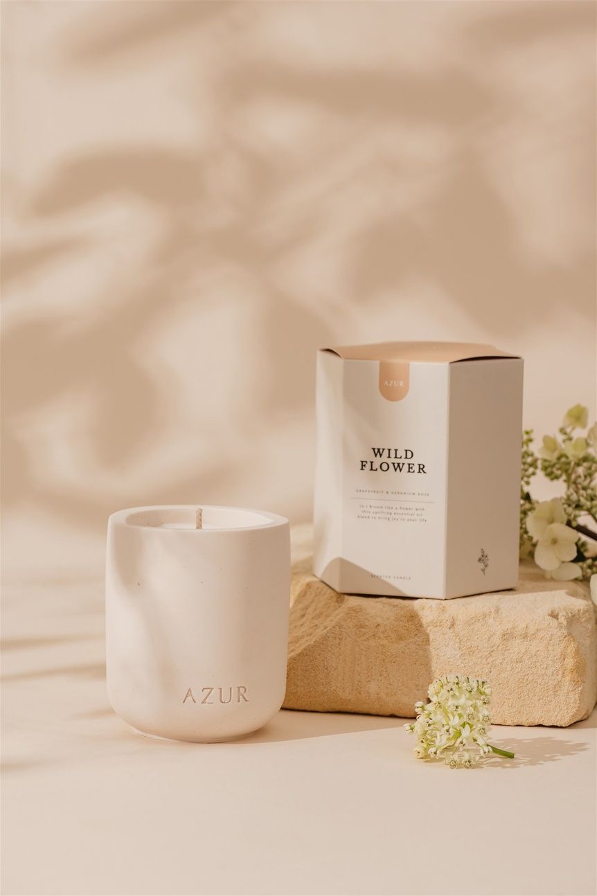 Azur- natuurlijke sojawaskaars