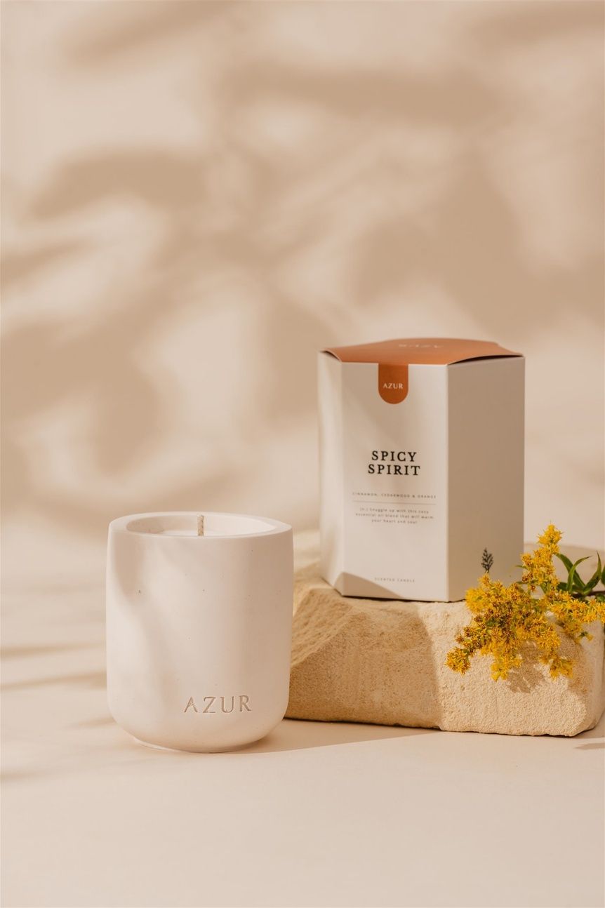 Azur- natuurlijke sojawaskaars, Colour: Spicy spirit