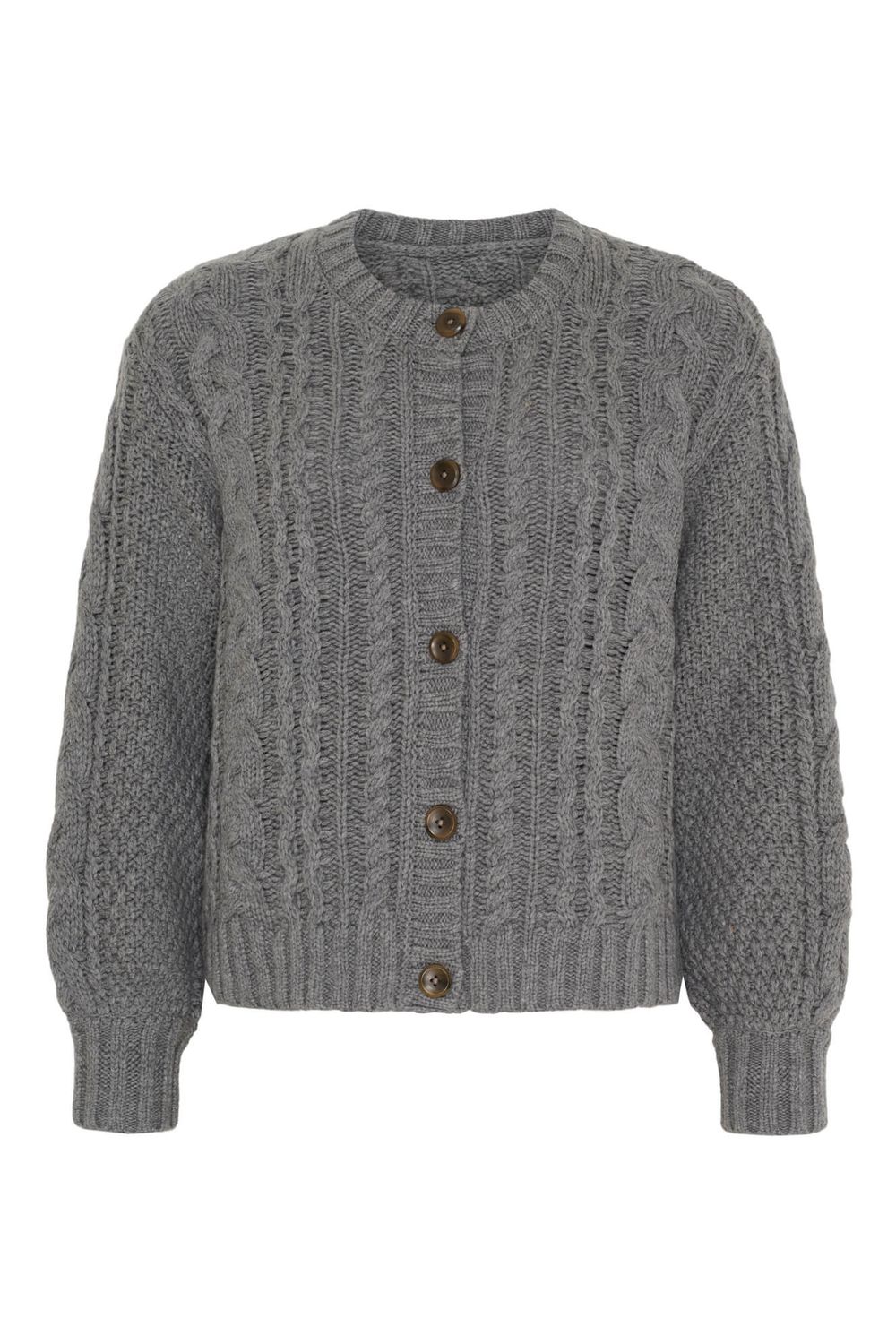 Dahlia cable knit cardigan, Colour: Cold grey, Size: 0