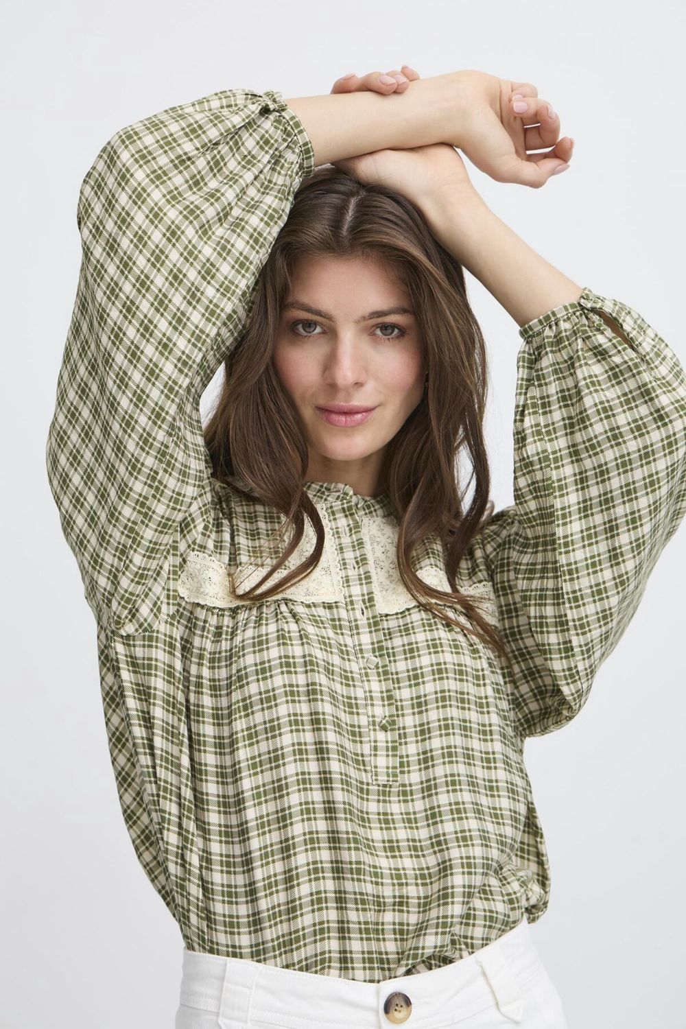 Irtiana longsleeve shirt -  checkered olive