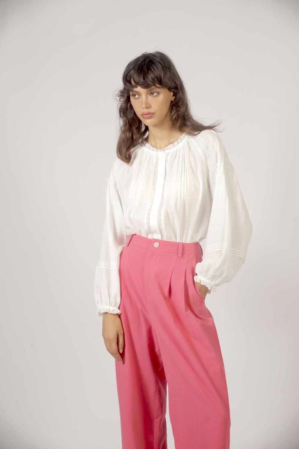 Romantische blouse The Korner - wit