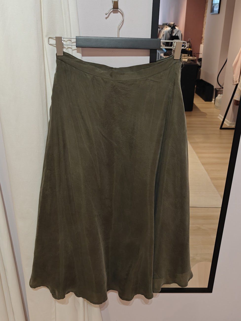 Midi lange rok The Korner - kaki