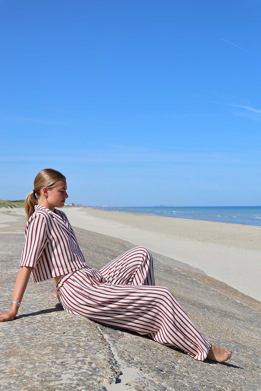 Bella shirt Stripe bordeaux